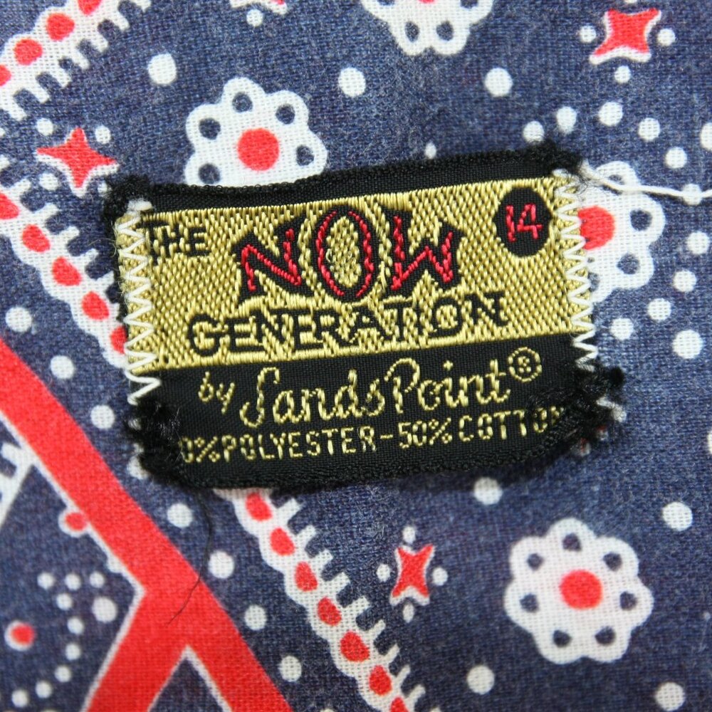 Vintage Sands Point Now Generation Bandana Patchwork Boys Short Sleeve Shirt S M - Picture 7 of 7